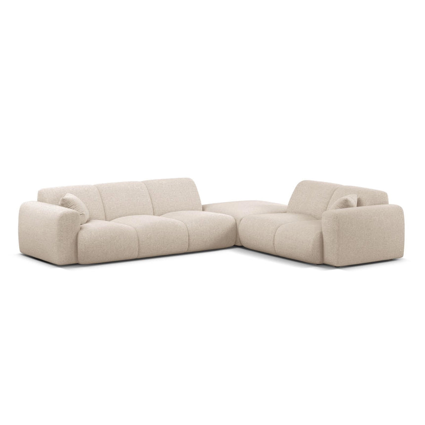 Molino 6-Sitzer Ecksofa, Linke Seite, aus Chenille in Leichtes Beige (Eden 2 Pearl), 315x250 cm von Micadoni – Bild 1