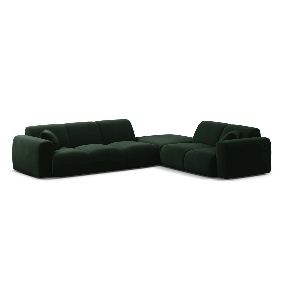 Molino 6-Sitzer Ecksofa, Linke Seite, aus Samt in Flaschengrün (Casino Deep Green), 315x250 cm von Micadoni – Bild 1