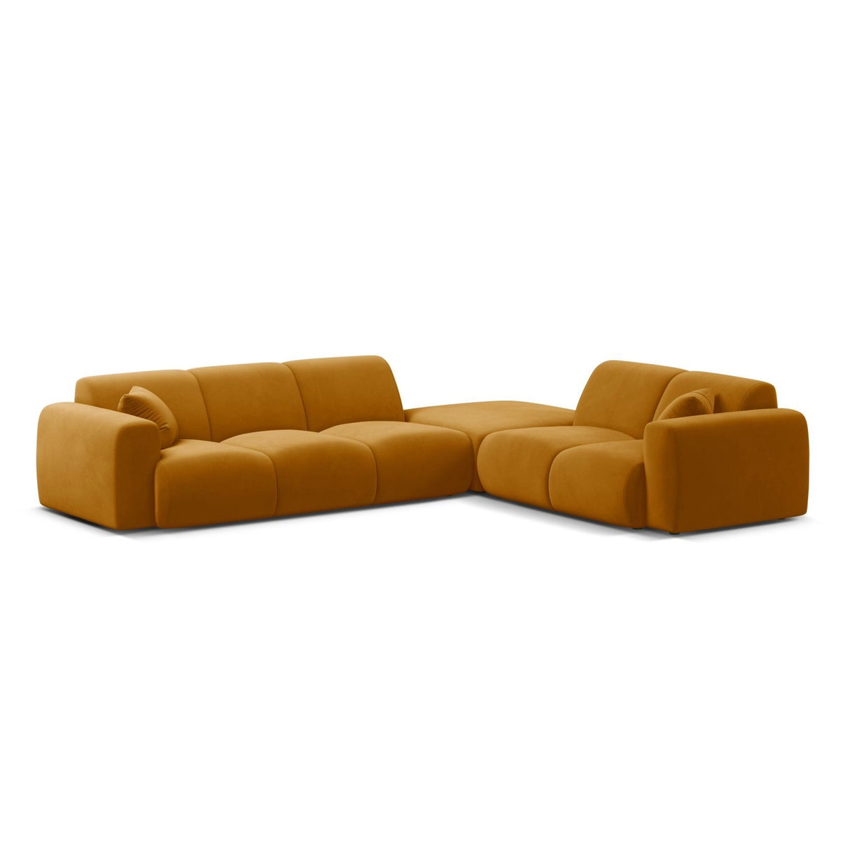 Molino 6-Sitzer Ecksofa, Linke Seite, aus Samt in Gelb (Casino Mostaza), 315x250 cm von Micadoni – Bild 1
