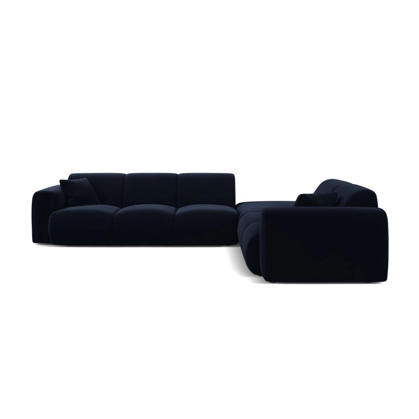 Molino 6-Sitzer Ecksofa, Linke Seite, aus Samt in Königsblau (Casino Deep Blue), 315x250 cm von Micadoni – Bild 3