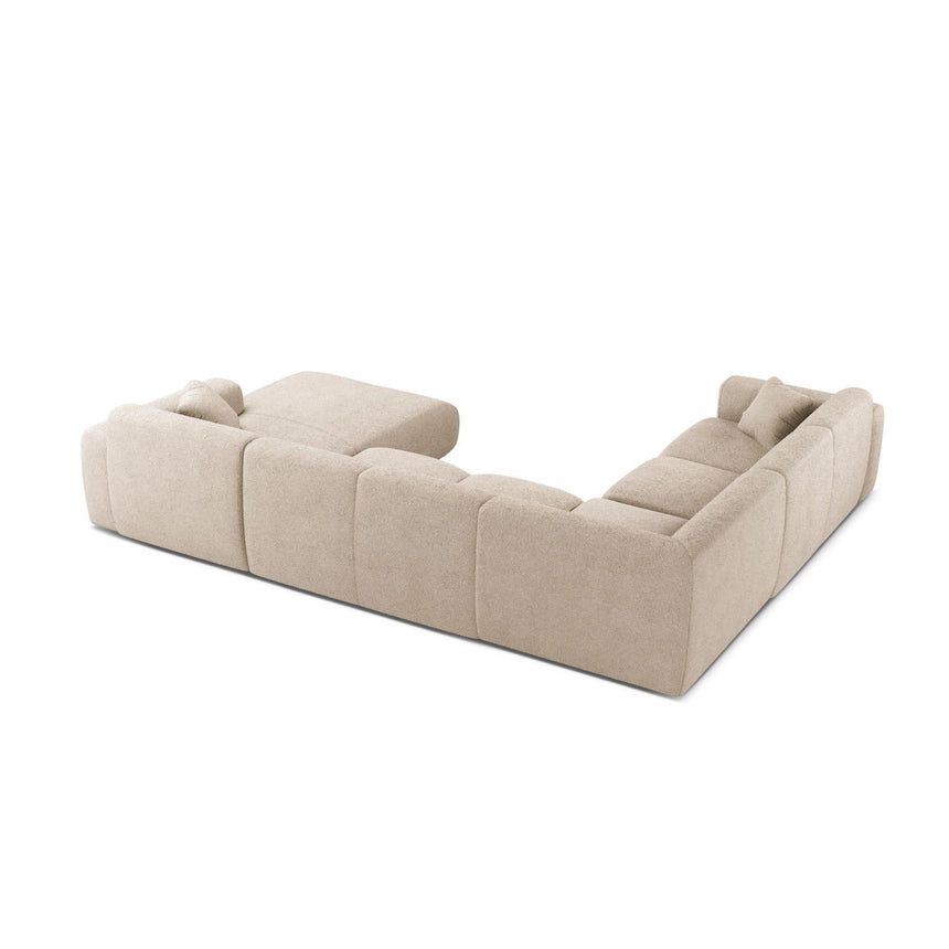 Molino Modulares 6-Sitzer Panoramasofa, Linke Seite, aus Boucle in Beige (Baloo 2074), 326x252 cm von Micadoni – Bild 3