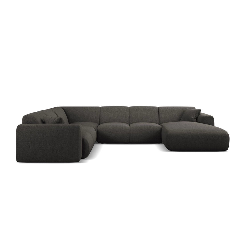 Molino Modulares 6-Sitzer Panoramasofa, Linke Seite, aus Chenille in Dunkelgrau (Eden 20 Graphite), 326x252 cm von Micadoni – Bild 2