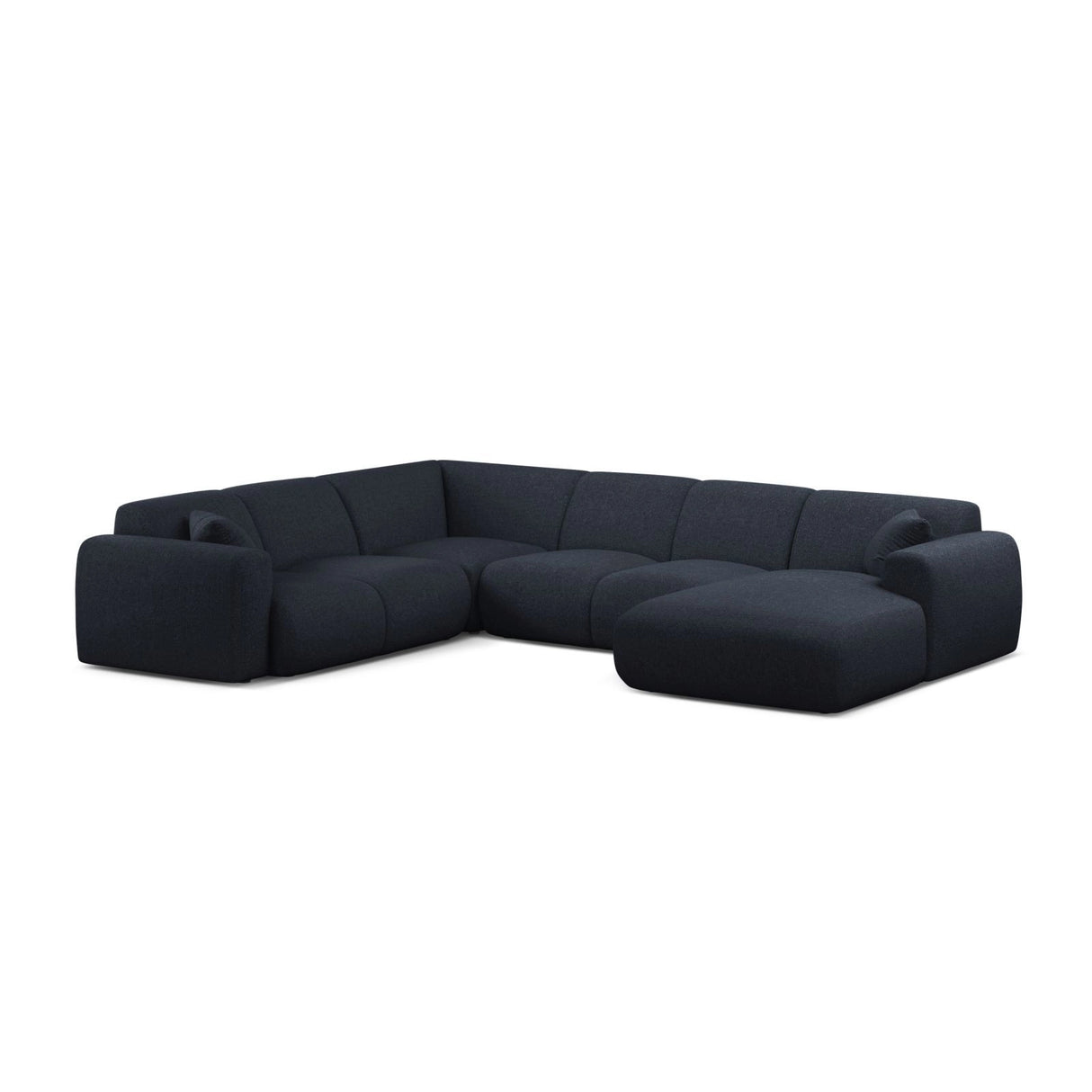 Molino Modulares 6-Sitzer Panoramasofa, Linke Seite, aus Chenille in Marineblau (Eden 16 Deep Blue), 326x252 cm von Micadoni – Bild 1