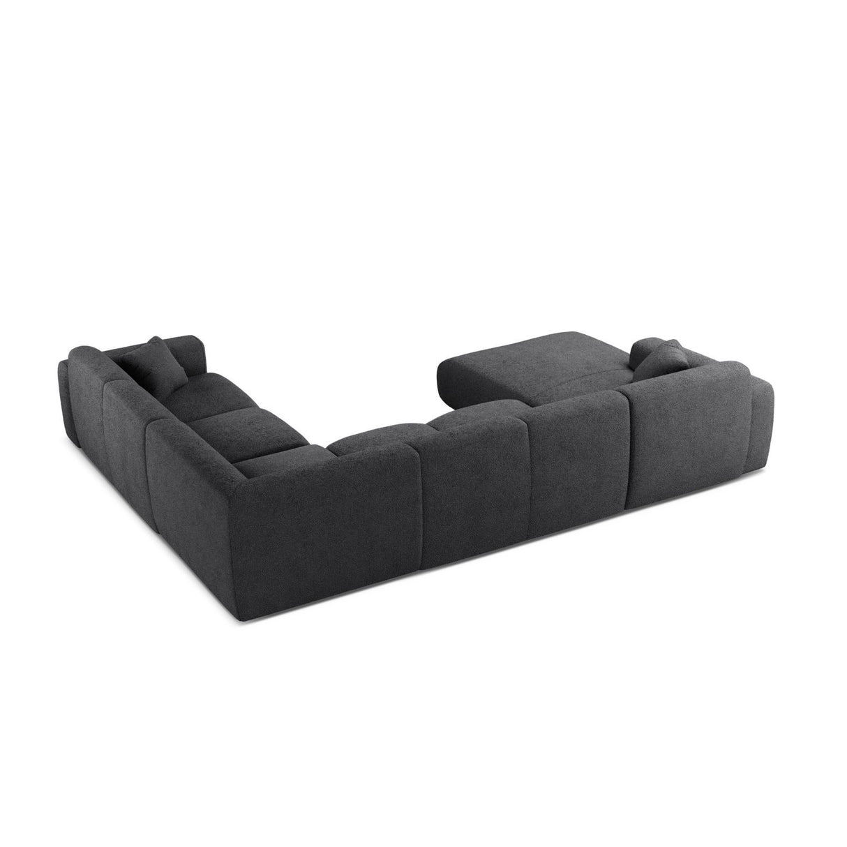 Molino Modulares 6-Sitzer Panoramasofa, Rechte Seite, aus Boucle in Dunkelgrau (Baloo 2083), 326x252 cm von Micadoni – Bild 3