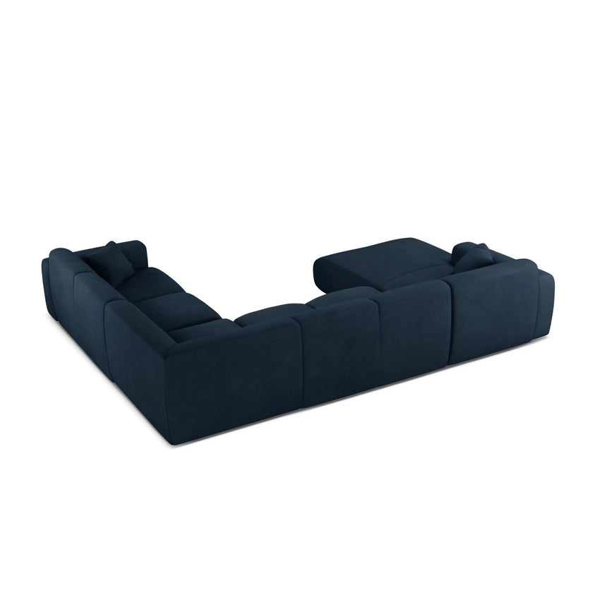 Molino Modulares 6-Sitzer Panoramasofa, Rechte Seite, aus Chenille in Königsblau (Rebel 12), 326x252 cm von Micadoni – Bild 3