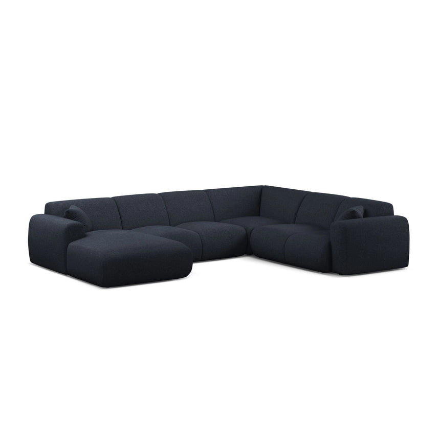 Molino Modulares 6-Sitzer Panoramasofa, Rechte Seite, aus Chenille in Marineblau (Eden 16 Deep Blue), 326x252 cm von Micadoni – Bild 1