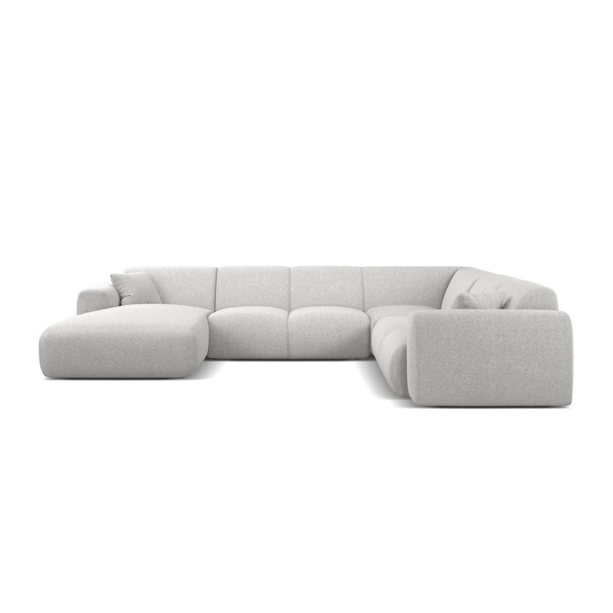 Molino Modulares 6-Sitzer Panoramasofa, Rechte Seite, aus Chenille in Silber (Eden 17 Silver), 326x252 cm von Micadoni – Bild 2