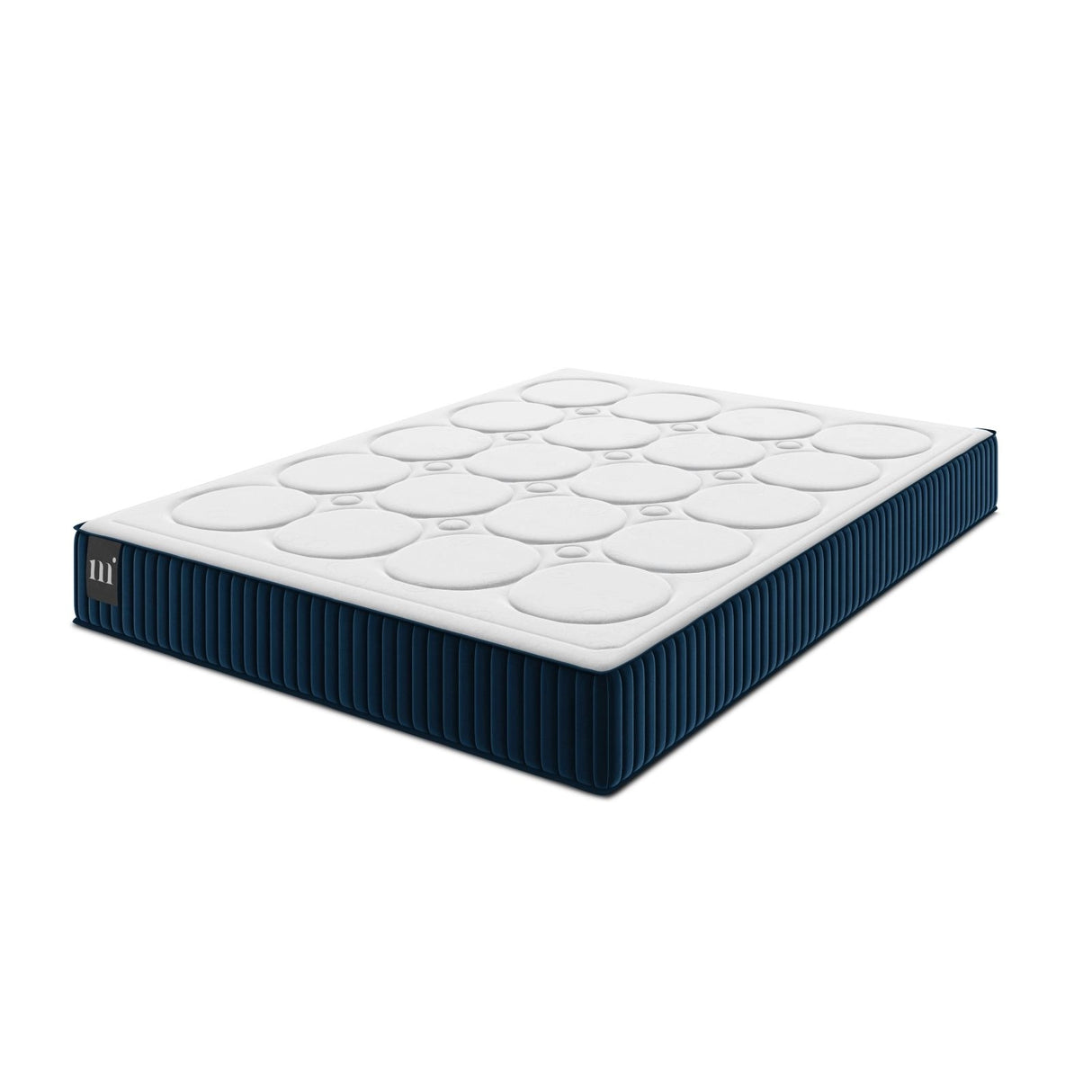 Muara Matratze mit Taschenfederkern aus Strukturierter Stoff in Weiß und blau, 200x160 cm von Micadoni – Produktbild 1