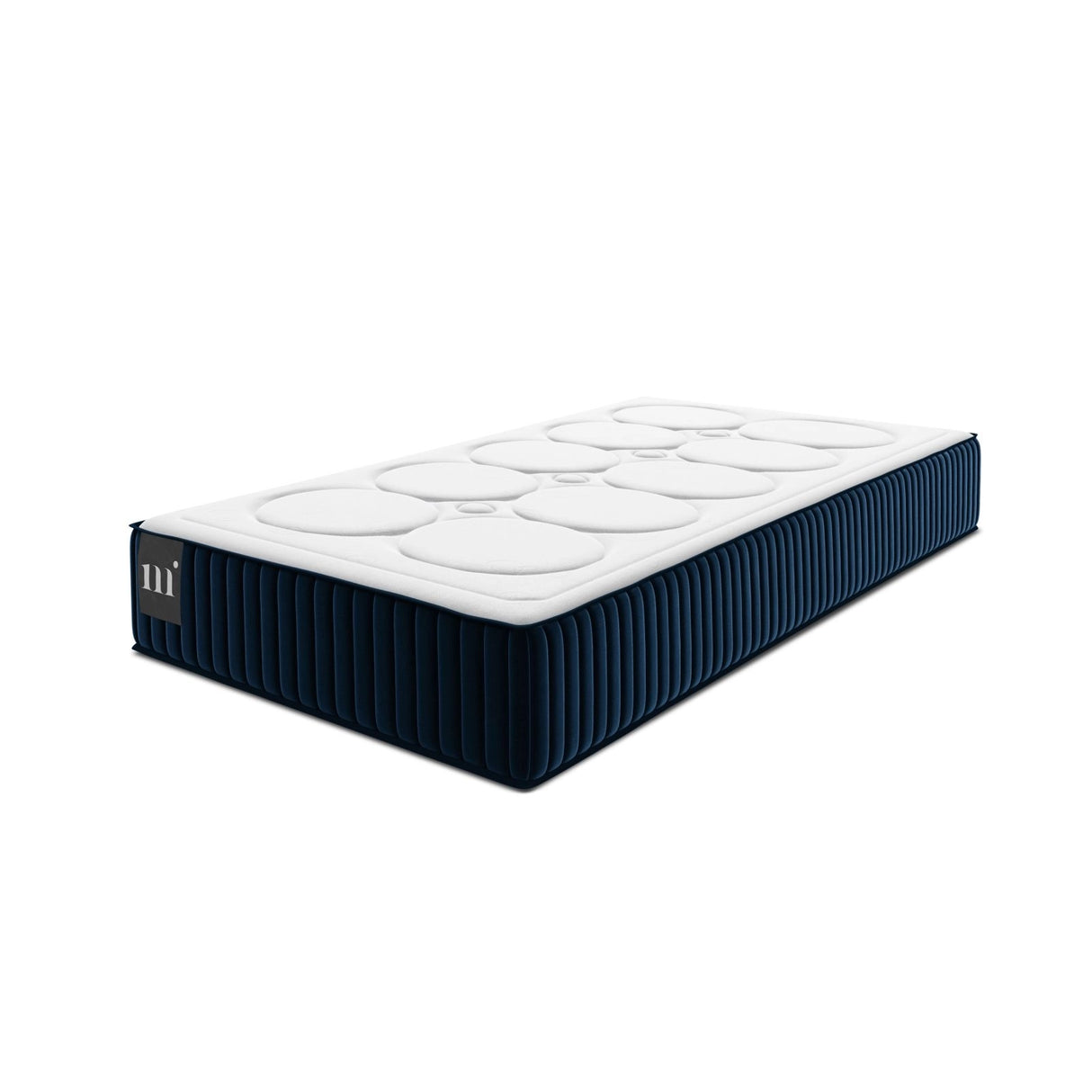 Muara Matratze mit Taschenfederkern aus Strukturierter Stoff in Weiß und blau, 200x90 cm von Micadoni – Produktbild 1