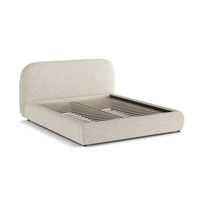Murada Bett mit Kopfteil aus Chenille in Graubeige Melange (Tracy 211.05), 180x200 cm von Micadoni – Bild 4