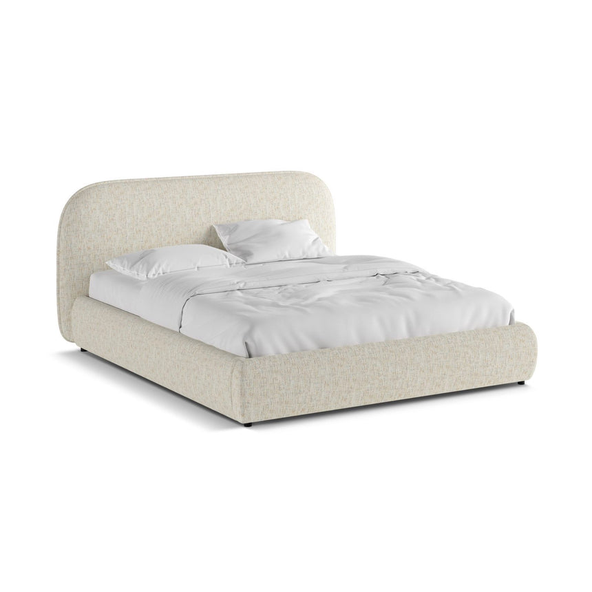Murada Bett mit Kopfteil aus Chenille in Graubeige Melange (Tracy 211.05), 180x200 cm von Micadoni – Bild 5
