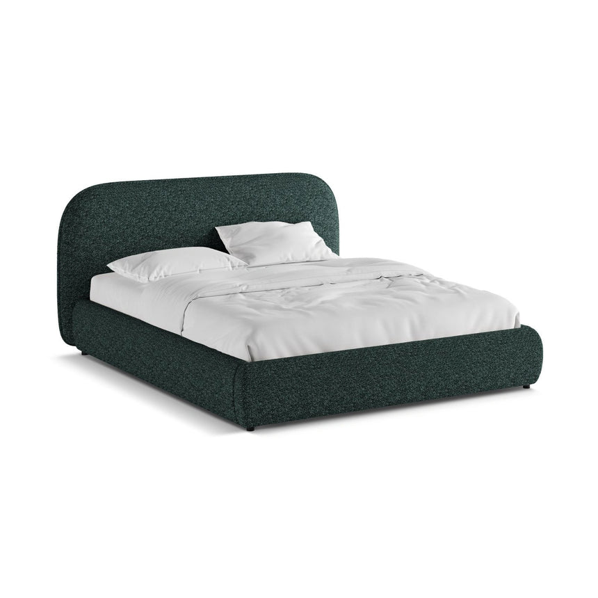 Murada Bett mit Kopfteil aus Chenille in Grün Melange (Tracy 211.17), 180x200 cm von Micadoni – Bild 5