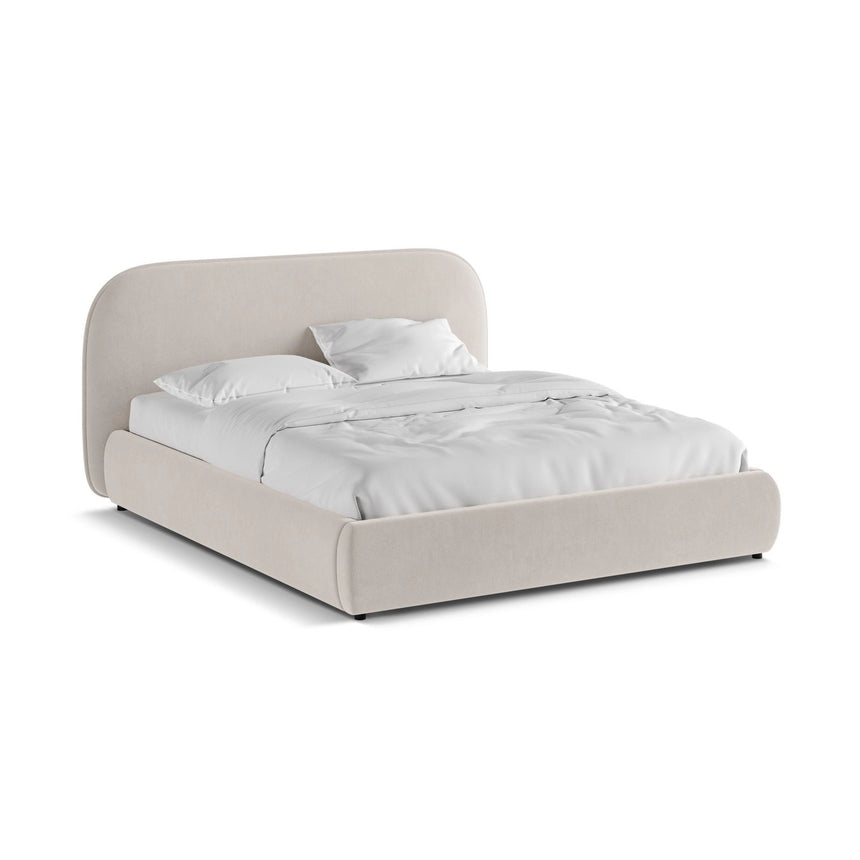 Murada Bett mit Kopfteil aus Samt in Beige (Salvador 1), 180x200 cm von Micadoni – Bild 4