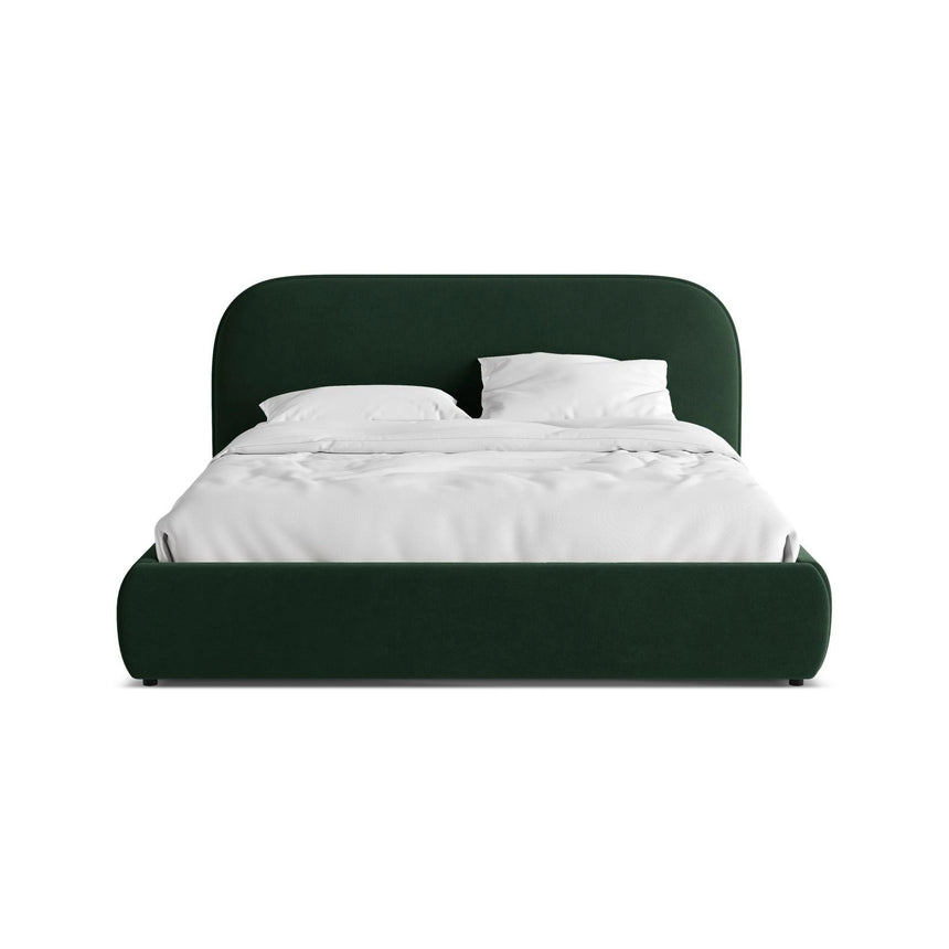 Murada Bett mit Kopfteil aus Samt in Flaschengrün (Salvador 7), 180x200 cm von Micadoni – Bild 1