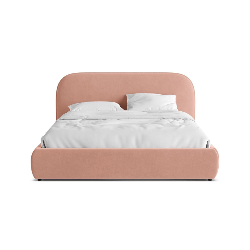 Murada Bett mit Kopfteil aus Samt in Rosa (Salvador 11), 180x200 cm von Micadoni – Bild 1
