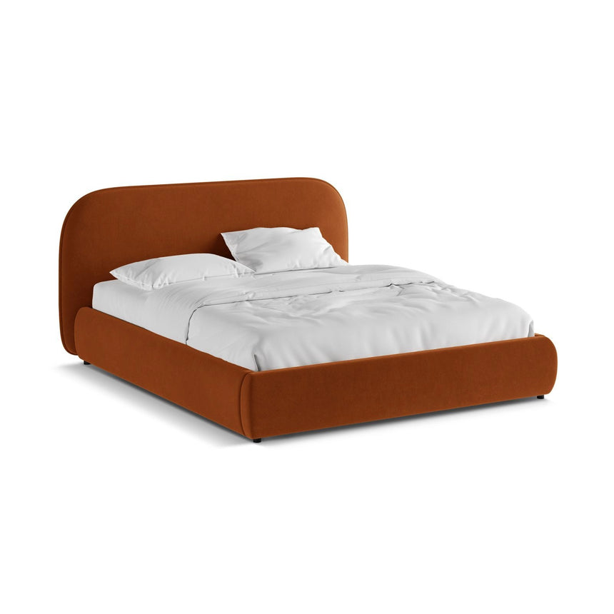 Murada Bett mit Kopfteil aus Samt in Terrakotta (Salvador 14), 180x200 cm von Micadoni – Bild 4
