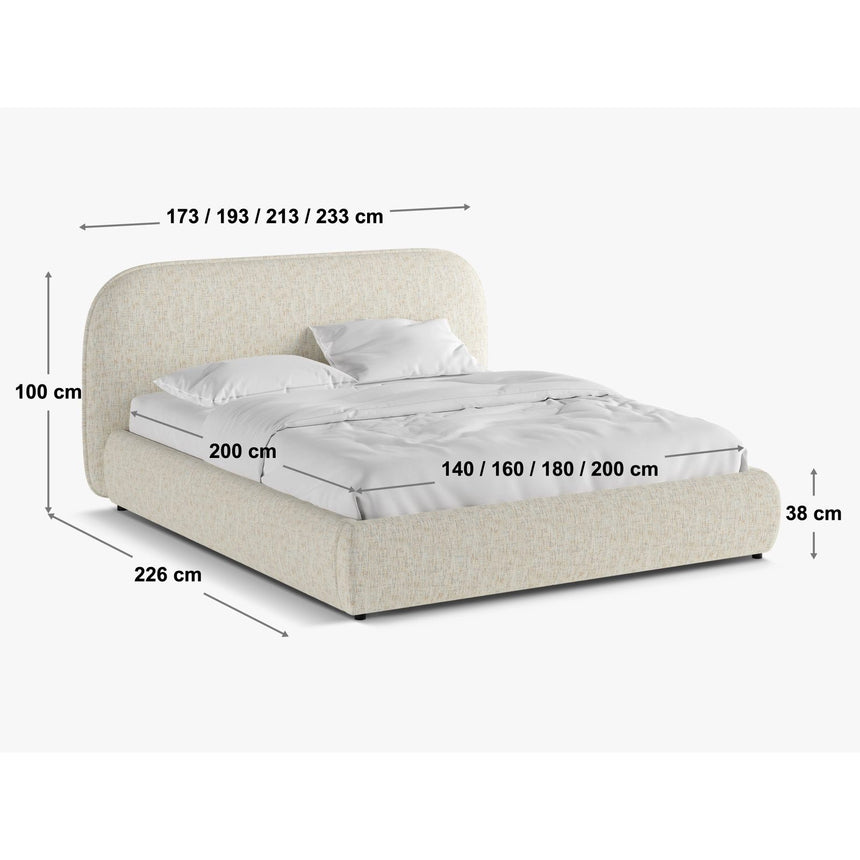 Murada Bett mit Kopfteil und Stauraum aus Samt oder Chenille, 140x200 cm von Micadoni – Bild 2