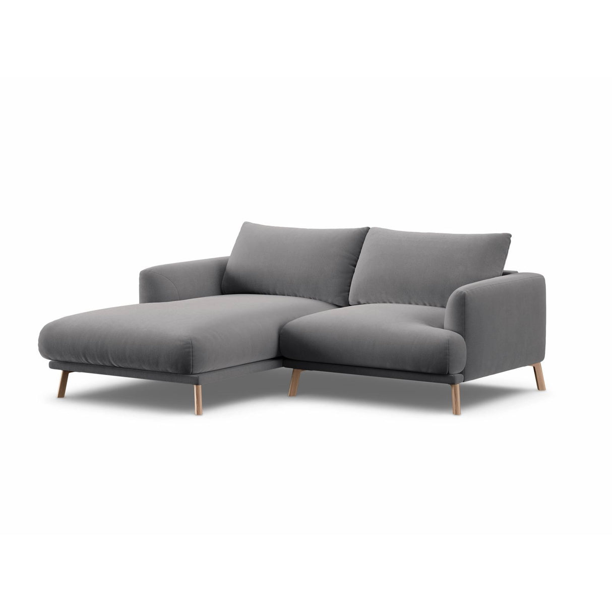 Naomi 3-Sitzer Ecksofa, Linke Seite, aus Samt in Grau (Salvador 17), 200x170 cm von Micadoni – Bild 4