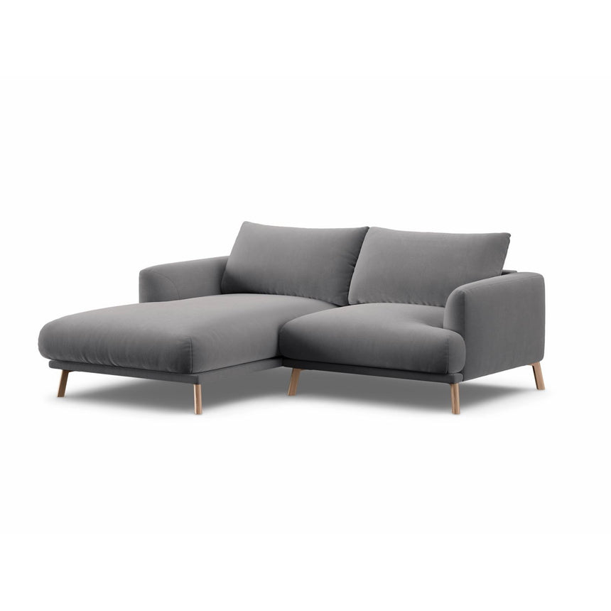 Naomi 3-Sitzer Ecksofa, Linke Seite, aus Samt in Grau (Salvador 17), 200x170 cm von Micadoni – Bild 4