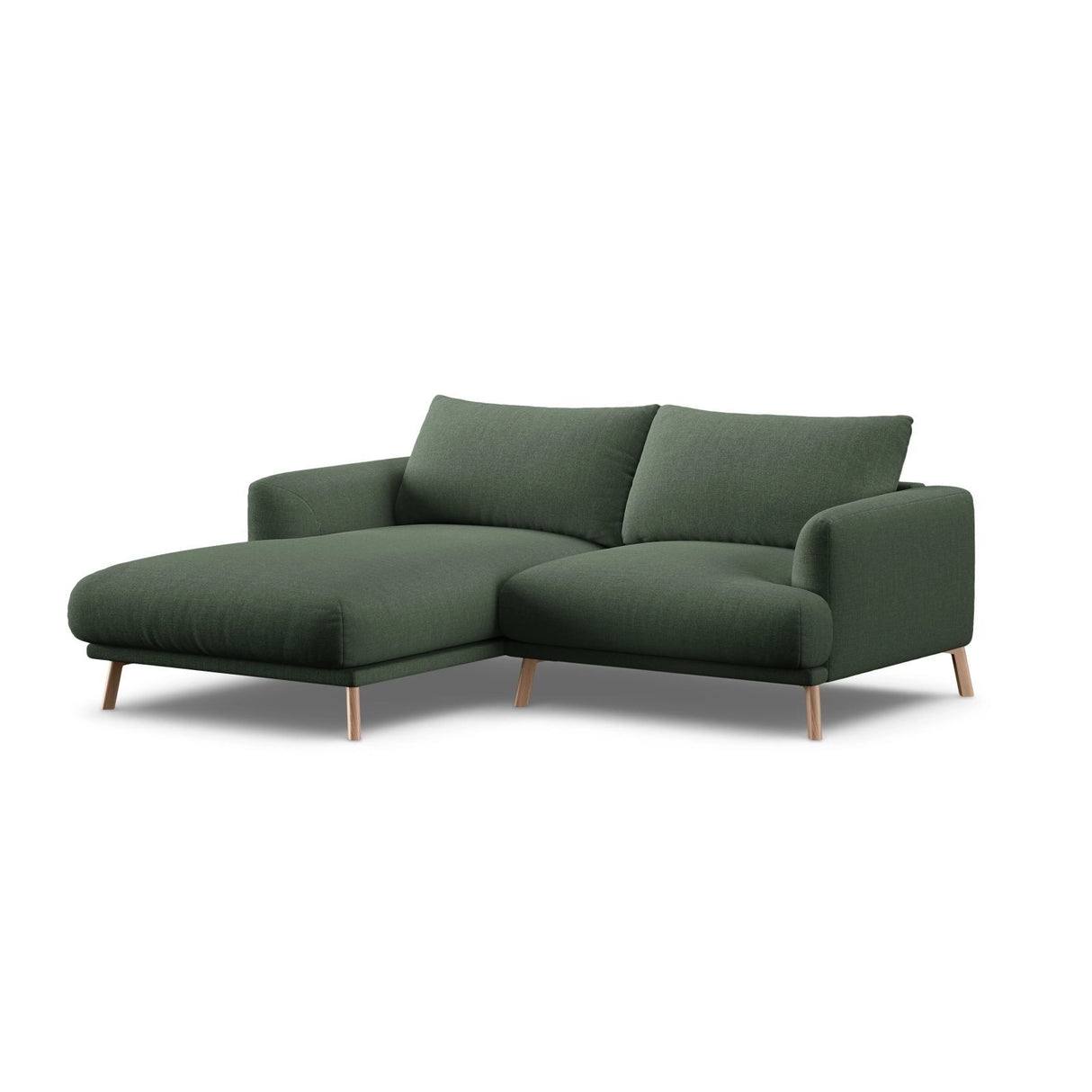 Naomi 3-Sitzer Ecksofa, Linke Seite, aus Strukturierter Stoff in Moosgrün (Liberty 12), 200x170 cm von Micadoni – Bild 4