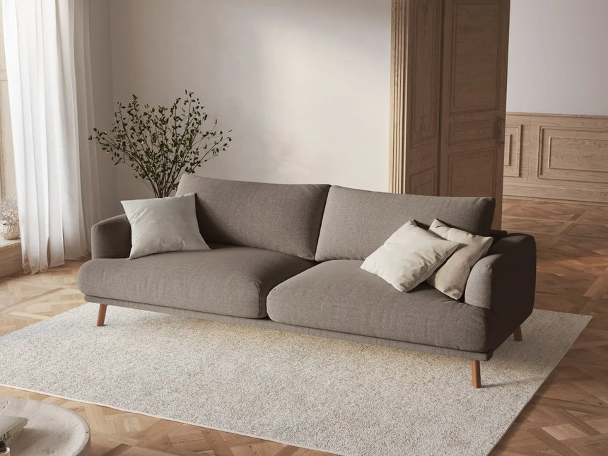 Naomi 3-Sitzer Sofa aus Strukturierter Stoff in Cappuccino (Liberty 5), 200x95 cm von Micadoni – Bild 2
