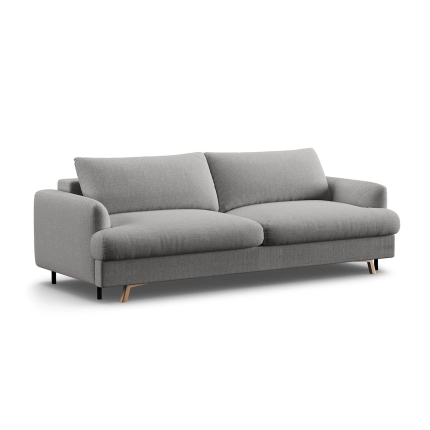 Naomi 3-Sitzer Sofa mit Schlaffunktion und Bettkasten, ausklappbar, aus Strukturierter Stoff in Ash Melange (Liberty 19), 233x110 cm von Micadoni – Bild 6