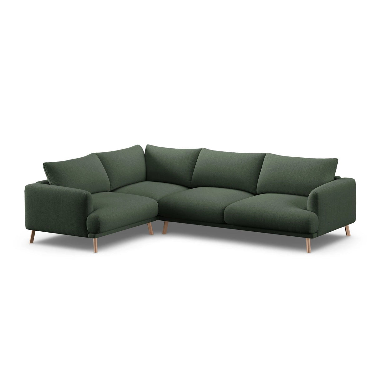 Naomi 4-Sitzer Ecksofa, Linke Seite, aus Strukturierter Stoff in Moosgrün (Liberty 12), 280x195 cm von Micadoni – Bild 4