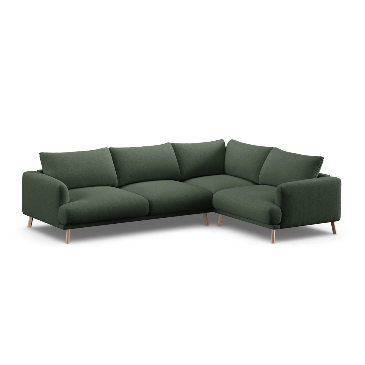 Naomi 4-Sitzer Ecksofa, Rechte Seite, aus Strukturierter Stoff in Moosgrün (Liberty 12), 280x195 cm von Micadoni – Bild 4