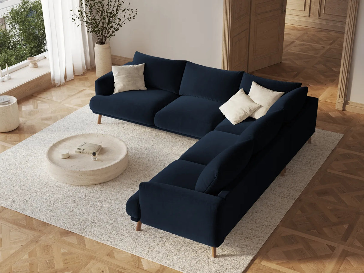 Naomi 5-Sitzer Ecksofa, Symmetrisch, aus Samt in Königsblau (Salvador 5), 280x280 cm von Micadoni – Bild 2