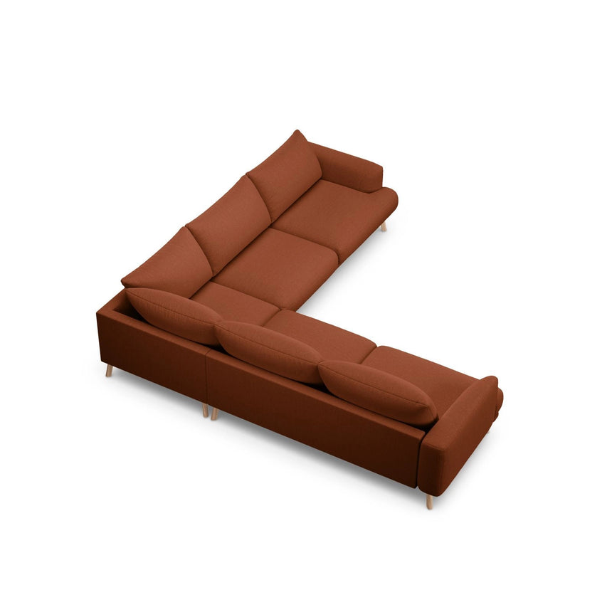 Naomi 5-Sitzer Ecksofa, Symmetrisch, aus Strukturierter Stoff in Brick (Liberty 9), 280x280 cm von Micadoni – Bild 5