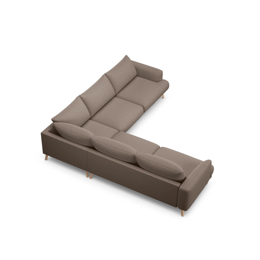 Naomi 5-Sitzer Ecksofa, Symmetrisch, aus Strukturierter Stoff in Cappuccino (Liberty 5), 280x280 cm von Micadoni – Bild 5
