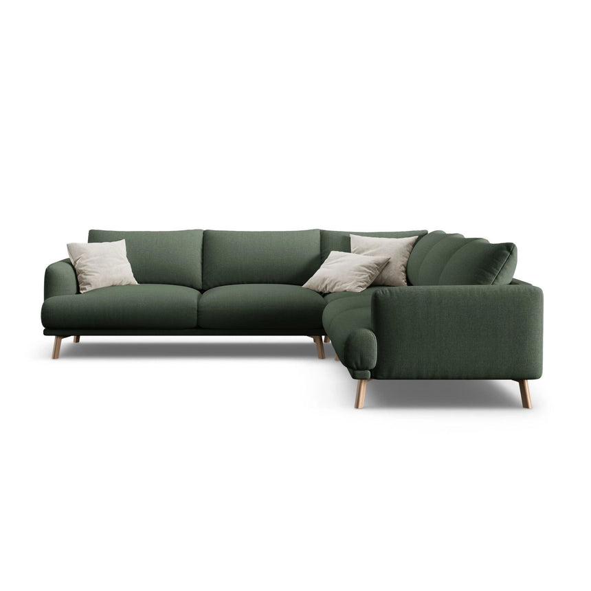 Naomi 5-Sitzer Ecksofa, Symmetrisch, aus Strukturierter Stoff in Moosgrün (Liberty 12), 280x280 cm von Micadoni – Bild 1