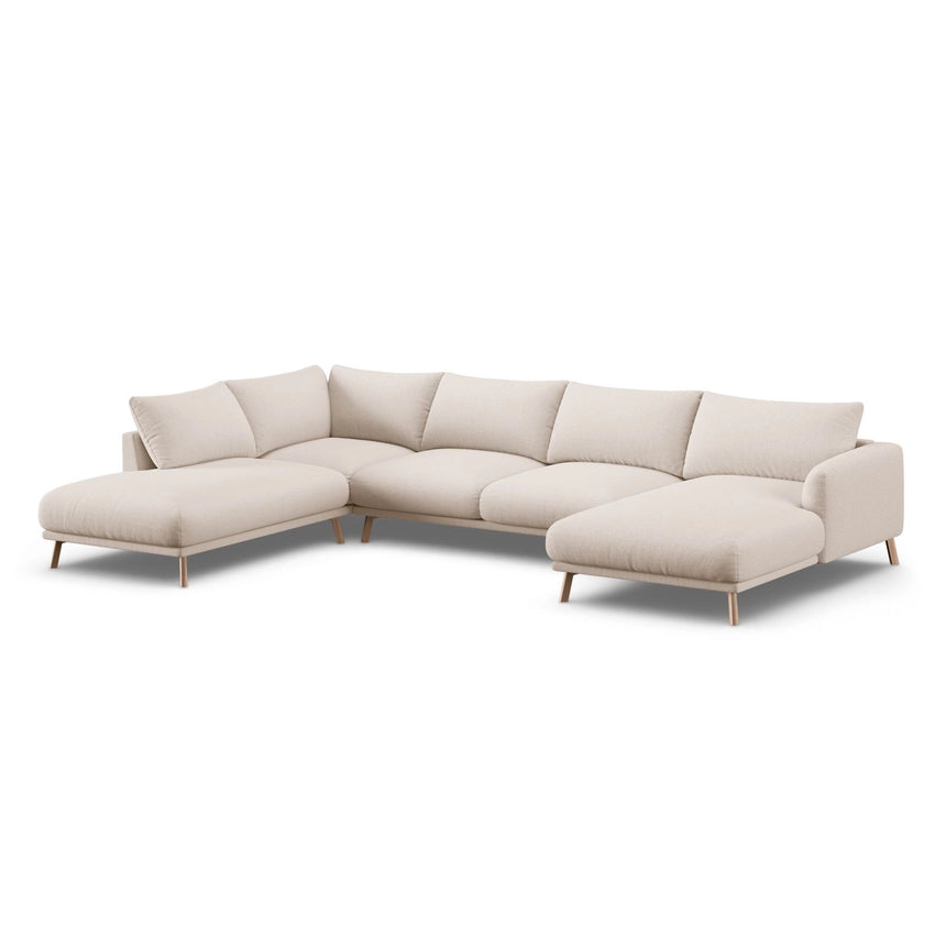 Naomi 6-Sitzer Panoramasofa, Linke Seite, aus Samt oder Strukturstoff, 365x235 cm von Micadoni – Bild 4