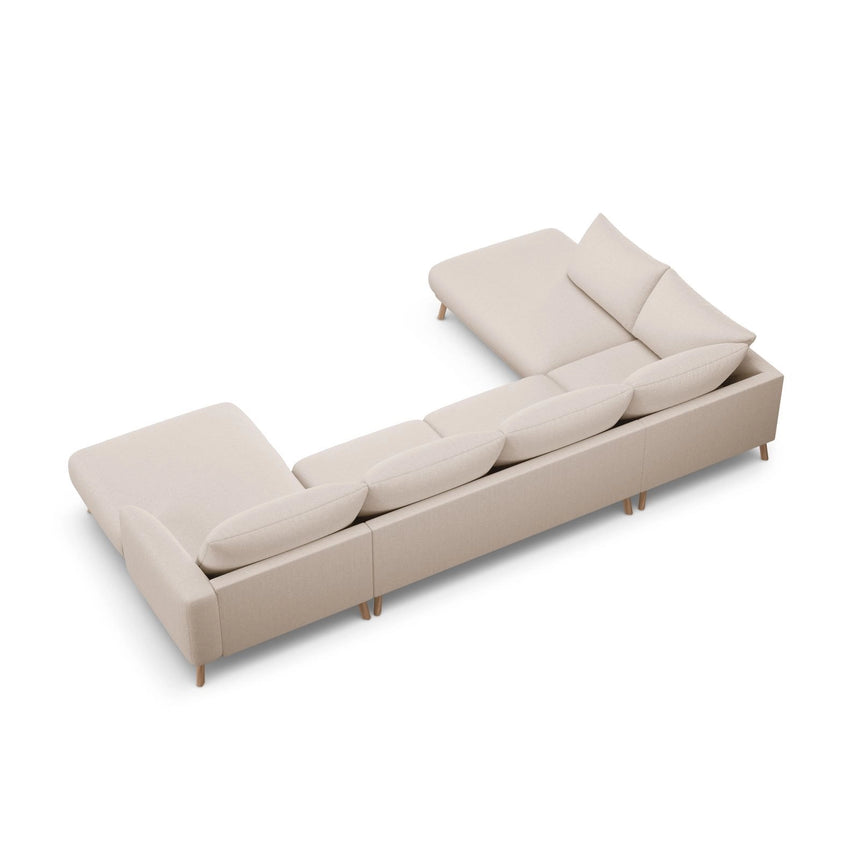 Naomi 6-Sitzer Panoramasofa, Linke Seite, aus Samt oder Strukturstoff, 365x235 cm von Micadoni – Bild 5