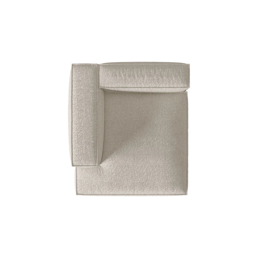 Nuria Modulares Sofa Sitzelement, Linke Seite, aus Boucle in Beige (Monet Sand), 147x127 cm von Micadoni – Bild 5