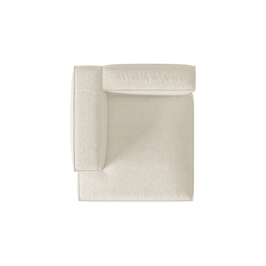 Nuria Modulares Sofa Sitzelement, Linke Seite, aus Boucle in Elfenbein (Monet Nata), 147x127 cm von Micadoni – Bild 5