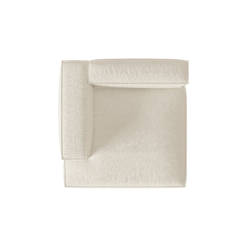 Nuria Modulares Sofa Sitzelement, Linke Seite, aus Boucle in Elfenbein (Monet Nata), 147x147 cm von Micadoni – Bild 5