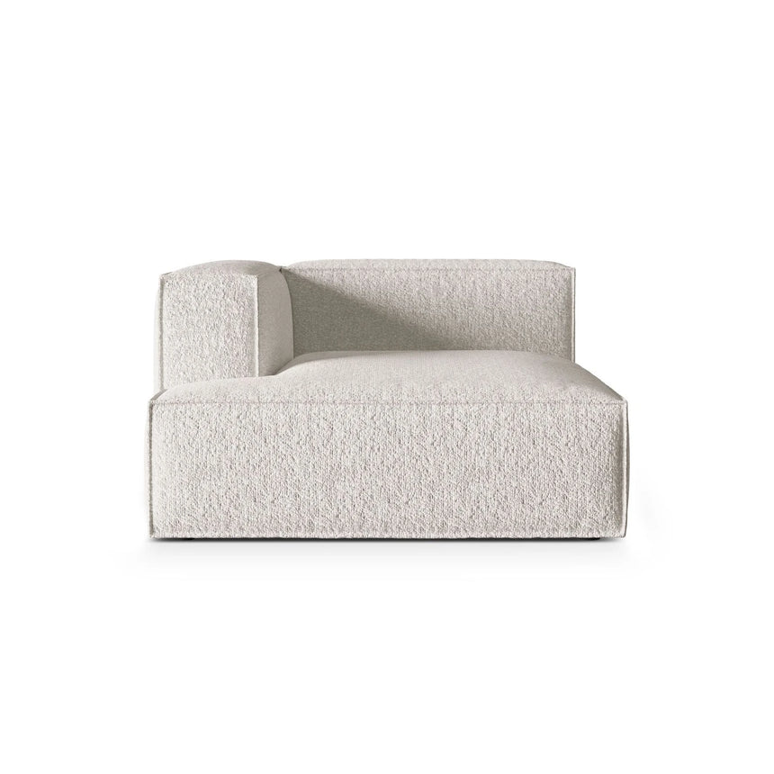 Nuria Modulares Sofa Sitzelement, Linke Seite, aus Boucle in Grau Beige meliert (Monet Pearl), 147x127 cm von Micadoni – Bild 1