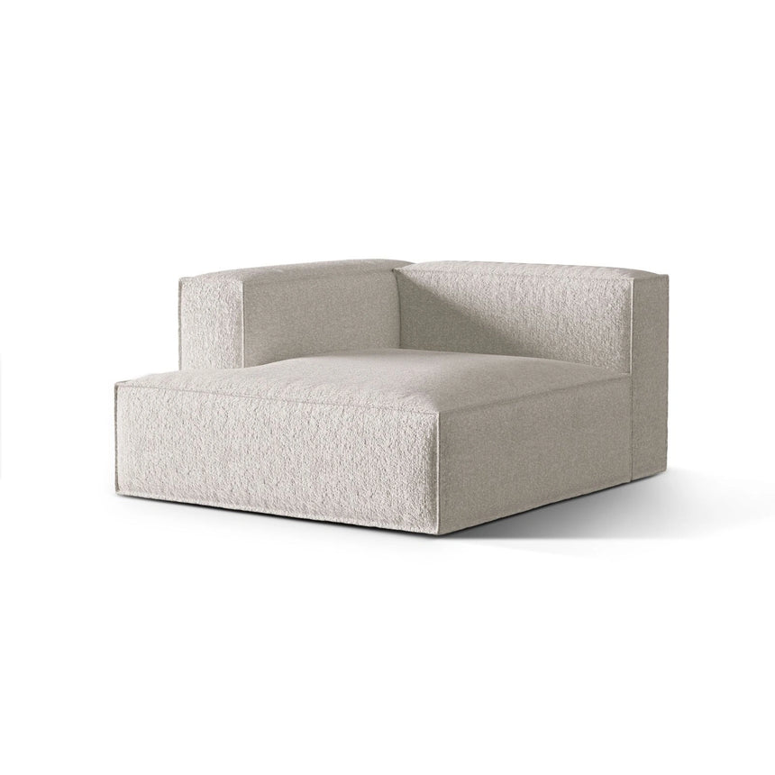 Nuria Modulares Sofa Sitzelement, Linke Seite, aus Boucle in Grau Beige meliert (Monet Pearl), 147x127 cm von Micadoni – Bild 3