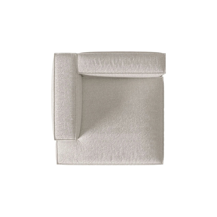 Nuria Modulares Sofa Sitzelement, Linke Seite, aus Boucle in Grau Beige meliert (Monet Pearl), 147x127 cm von Micadoni – Bild 5
