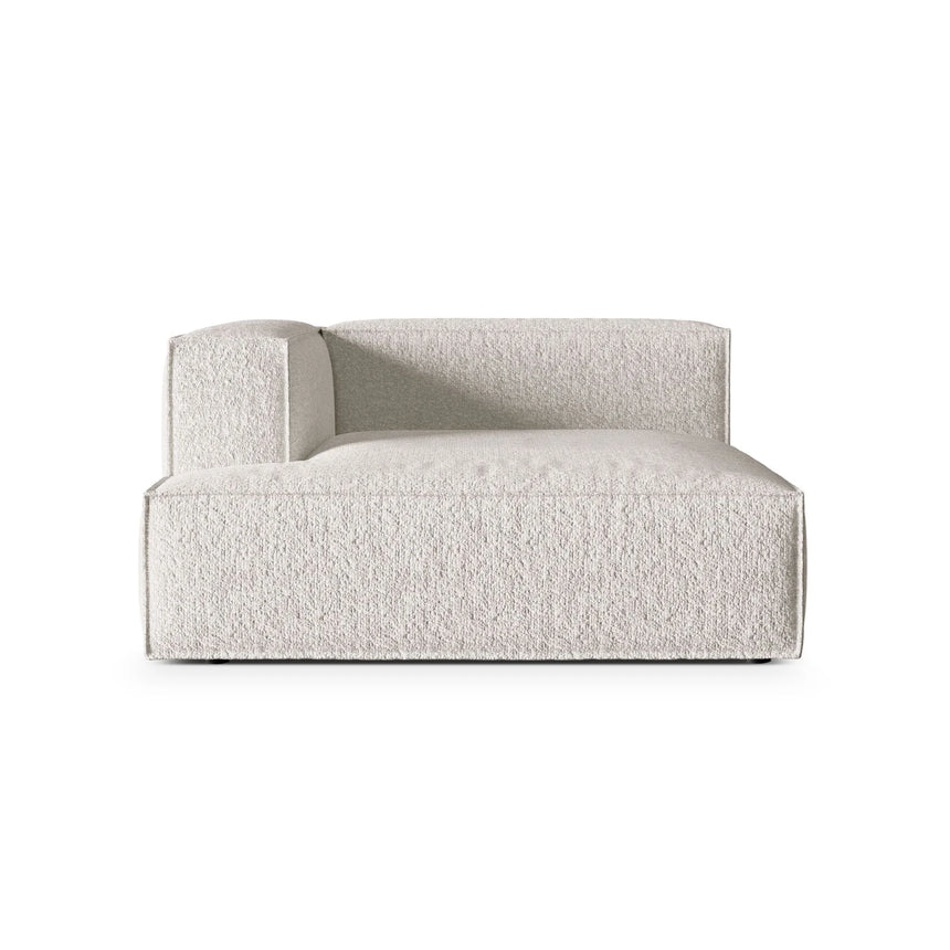 Nuria Modulares Sofa Sitzelement, Linke Seite, aus Boucle in Grau Beige meliert (Monet Pearl), 147x147 cm von Micadoni – Bild 1