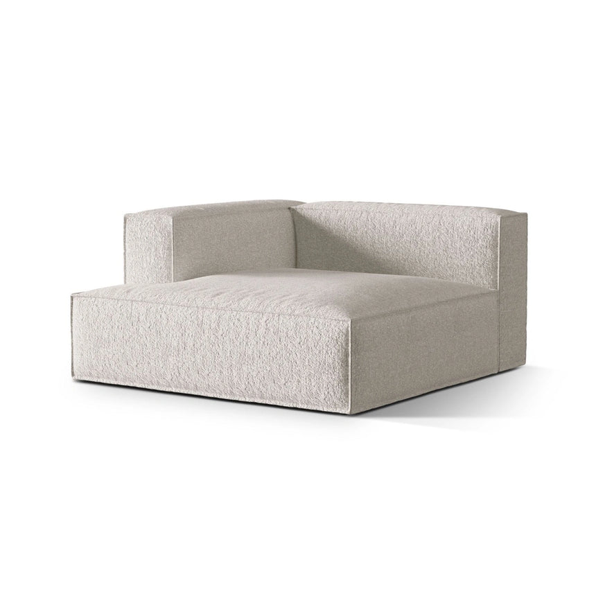 Nuria Modulares Sofa Sitzelement, Linke Seite, aus Boucle in Grau Beige meliert (Monet Pearl), 147x147 cm von Micadoni – Bild 3