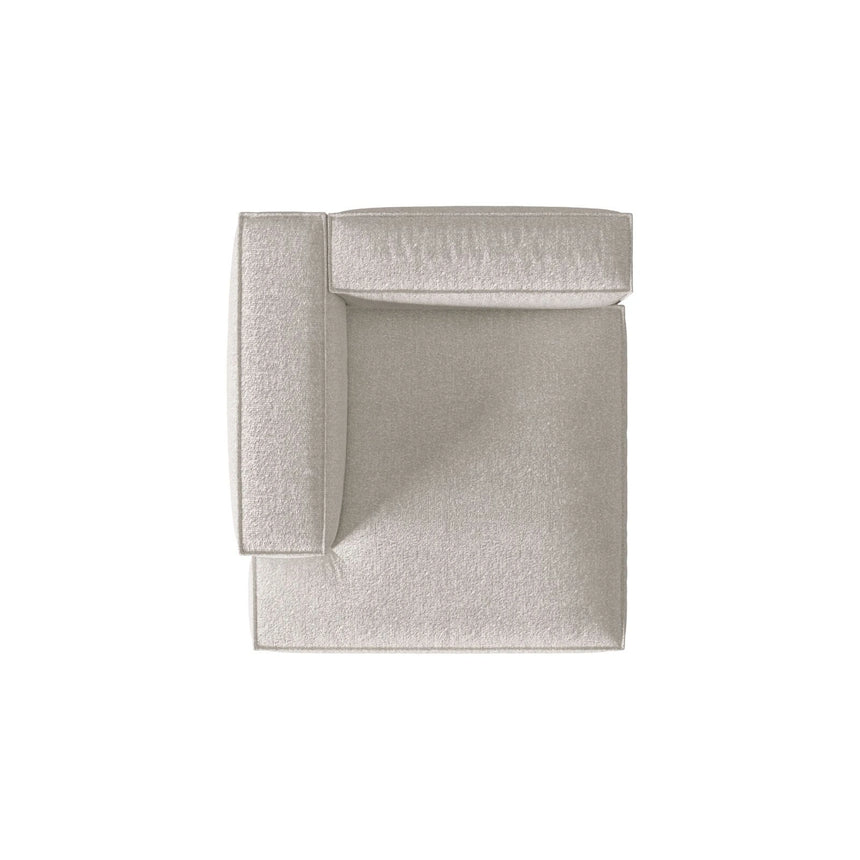 Nuria Modulares Sofa Sitzelement, Linke Seite, aus Boucle in Grau Beige meliert (Monet Pearl), 147x147 cm von Micadoni – Bild 5