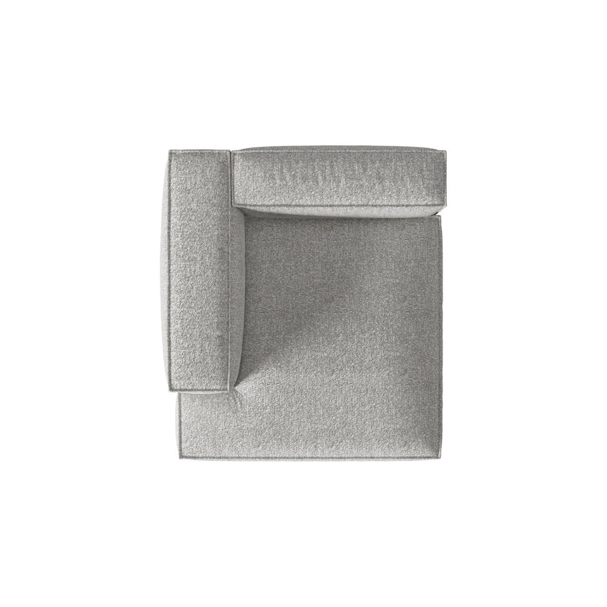 Nuria Modulares Sofa Sitzelement, Linke Seite, aus Boucle in Silber (Monet Silver), 147x147 cm von Micadoni – Bild 5