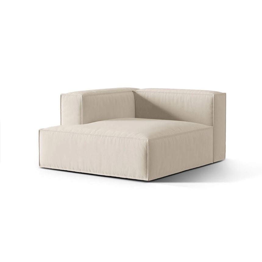 Nuria Modulares Sofa Sitzelement, Linke Seite, aus Samt in Beige (Paris Cream), 147x127 cm von Micadoni – Bild 3