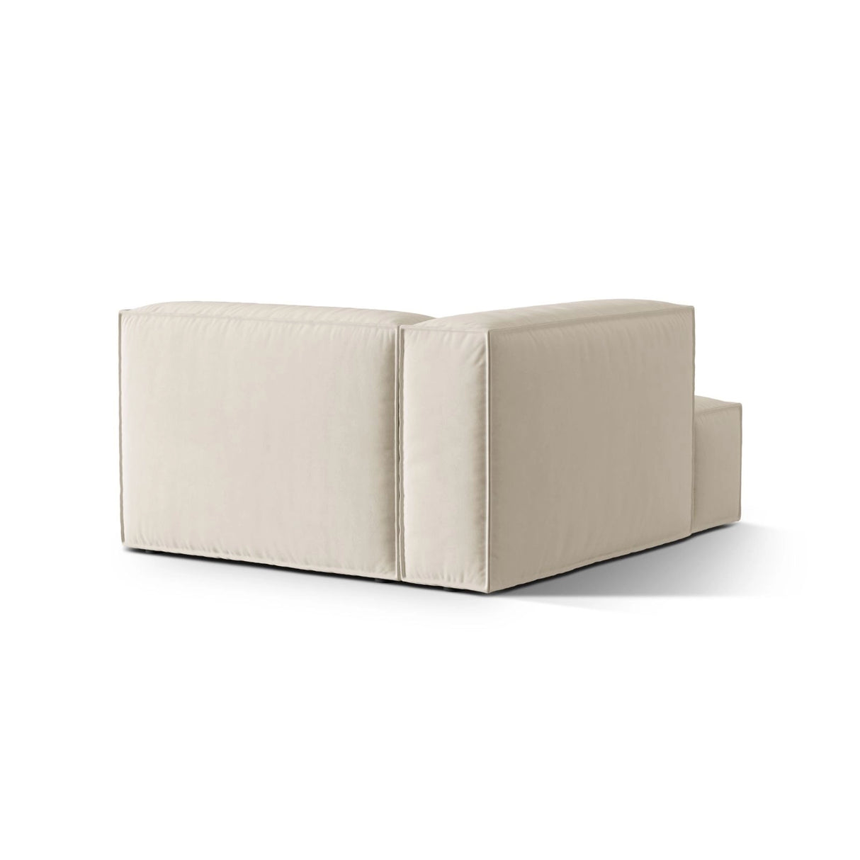 Nuria Modulares Sofa Sitzelement, Linke Seite, aus Samt in Beige (Paris Cream), 147x127 cm von Micadoni – Bild 4