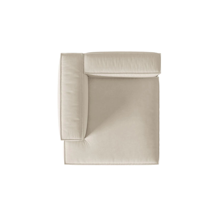 Nuria Modulares Sofa Sitzelement, Linke Seite, aus Samt in Beige (Paris Cream), 147x127 cm von Micadoni – Bild 5