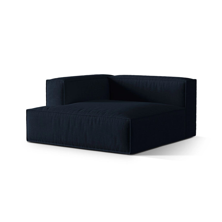 Nuria Modulares Sofa Sitzelement, Linke Seite, aus Samt in Dunkelblau (Paris Deep Blue), 147x147 cm von Micadoni – Bild 3