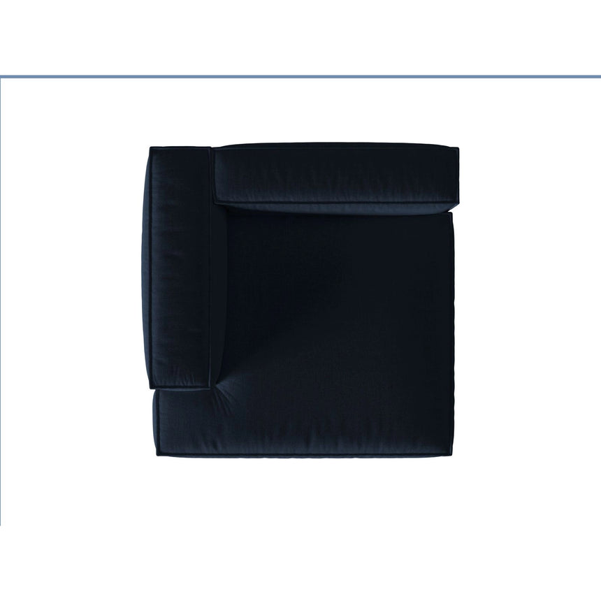 Nuria Modulares Sofa Sitzelement, Linke Seite, aus Samt in Dunkelblau (Paris Deep Blue), 147x147 cm von Micadoni – Bild 5