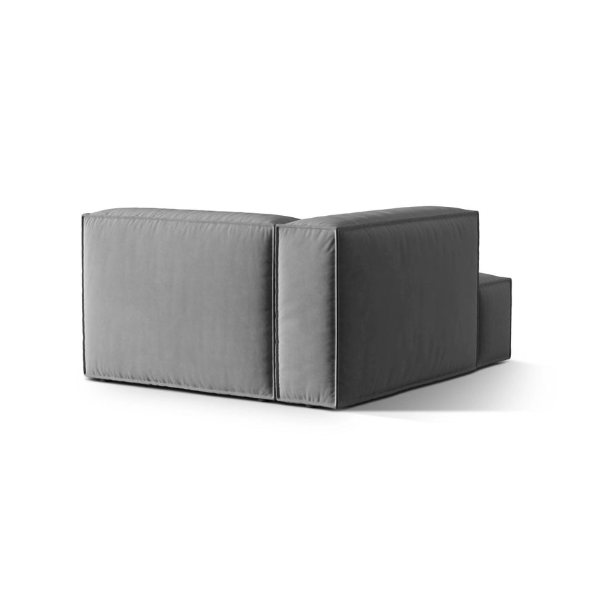 Nuria Modulares Sofa Sitzelement, Linke Seite, aus Samt in Grau (Paris Steel), 147x127 cm von Micadoni – Bild 4